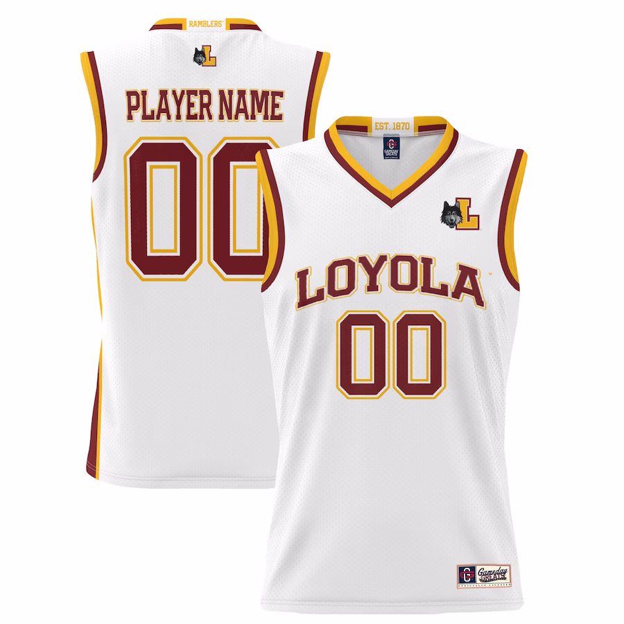 Loyola Chicago Ramblers GameDay Greats Unisex  Lightweight NIL Pick-A-Player Basketball Jersey - White - Jersey