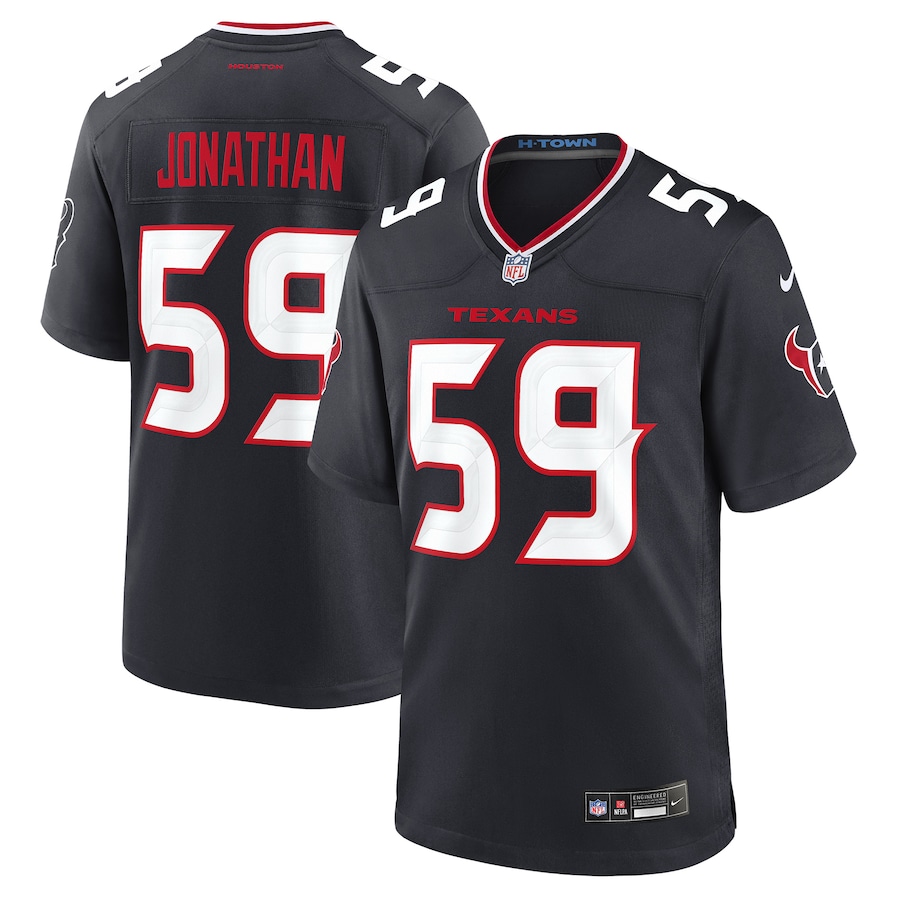 Men's Houston Texans Kingsley Jonathan Nike Navy Team Game Jersey - Jersey