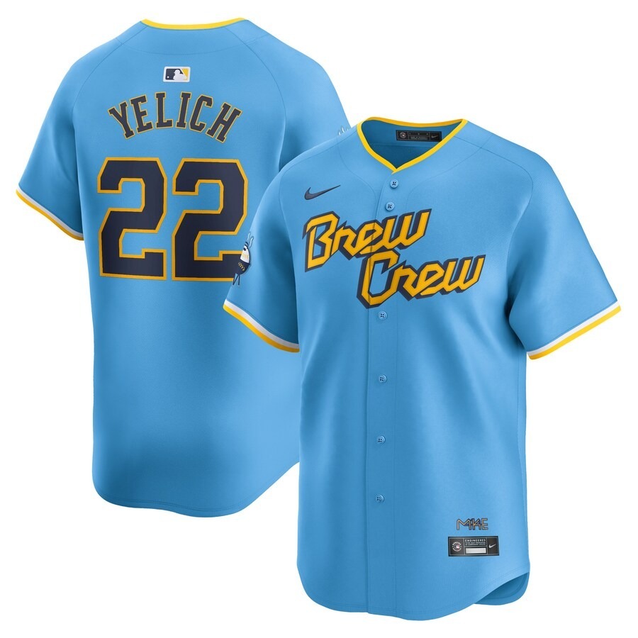 Men's Milwaukee Brewers Christian Yelich Nike Powder Blue City Connect Limited Player Jersey - Jersey