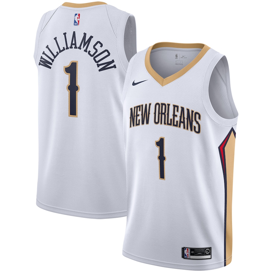 Men's New Orleans Pelicans Zion Williamson Nike White 2019/2020 Swingman Jersey - Association Edition - Jersey