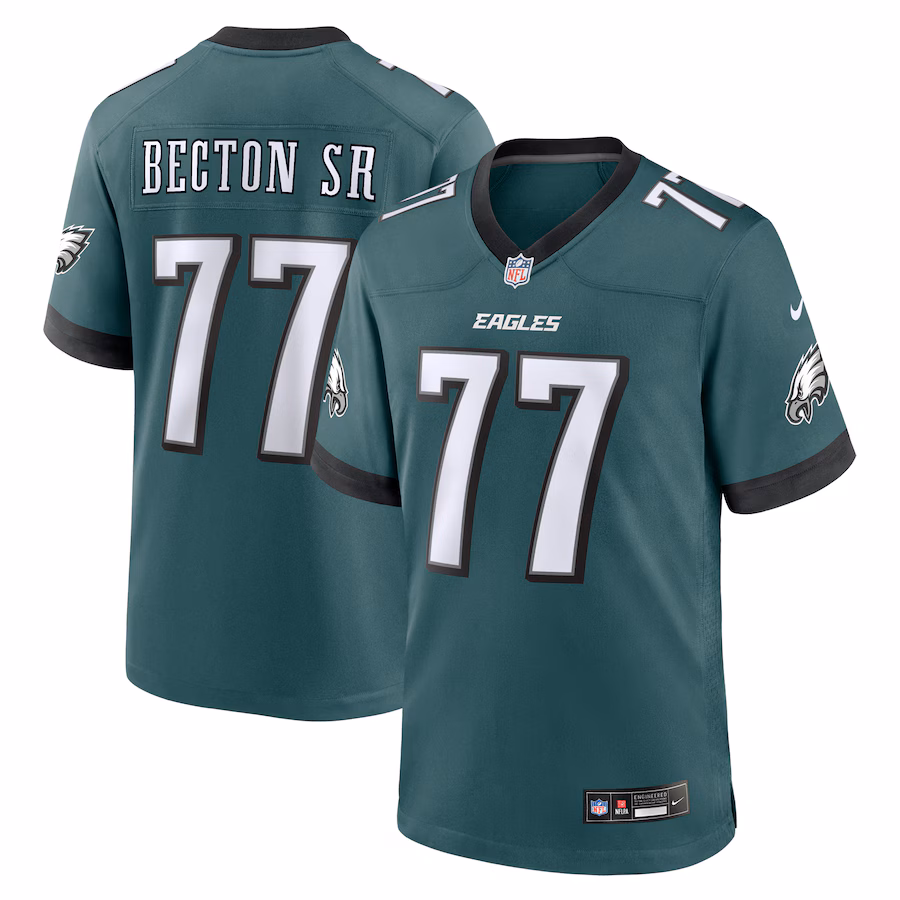 Men's Philadelphia Eagles Mekhi Becton Sr. Nike Midnight Green Game Jersey - Jersey