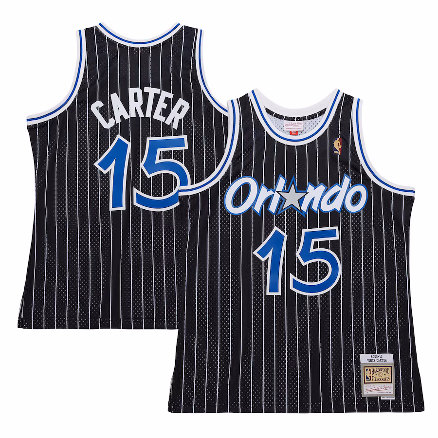Men's Orlando Magic Vince Carter Mitchell & Ness Black 2009/10 Hardwood Classics Swingman Jersey - Jersey