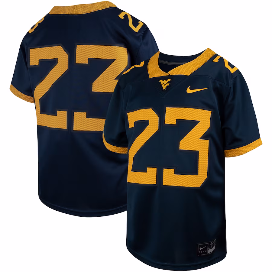 #23 West Virginia Mountaineers Nike Youth Untouchable Replica Game Jersey - Navy - Jersey