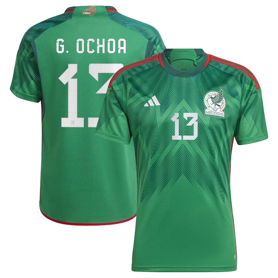 Men's Mexico National Team Guillermo Ochoa adidas Green 2022/23 Home Replica Player Jersey - Jersey