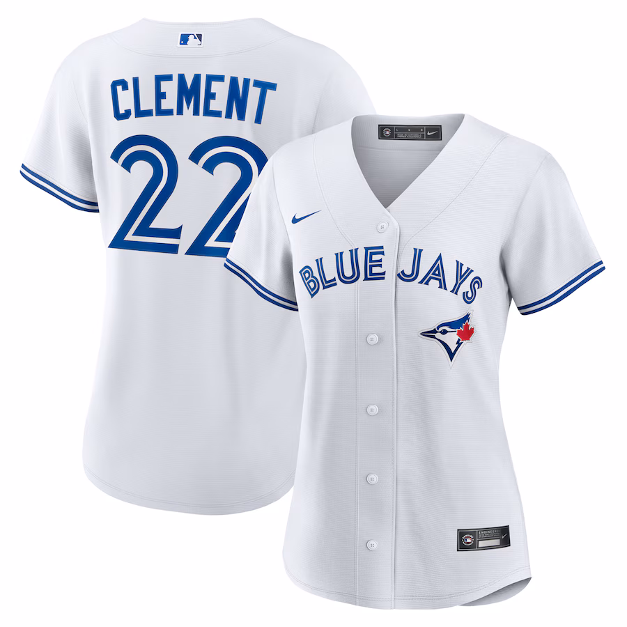Women's Toronto Blue Jays Ernie Clement Nike White Home Replica Jersey - Jersey