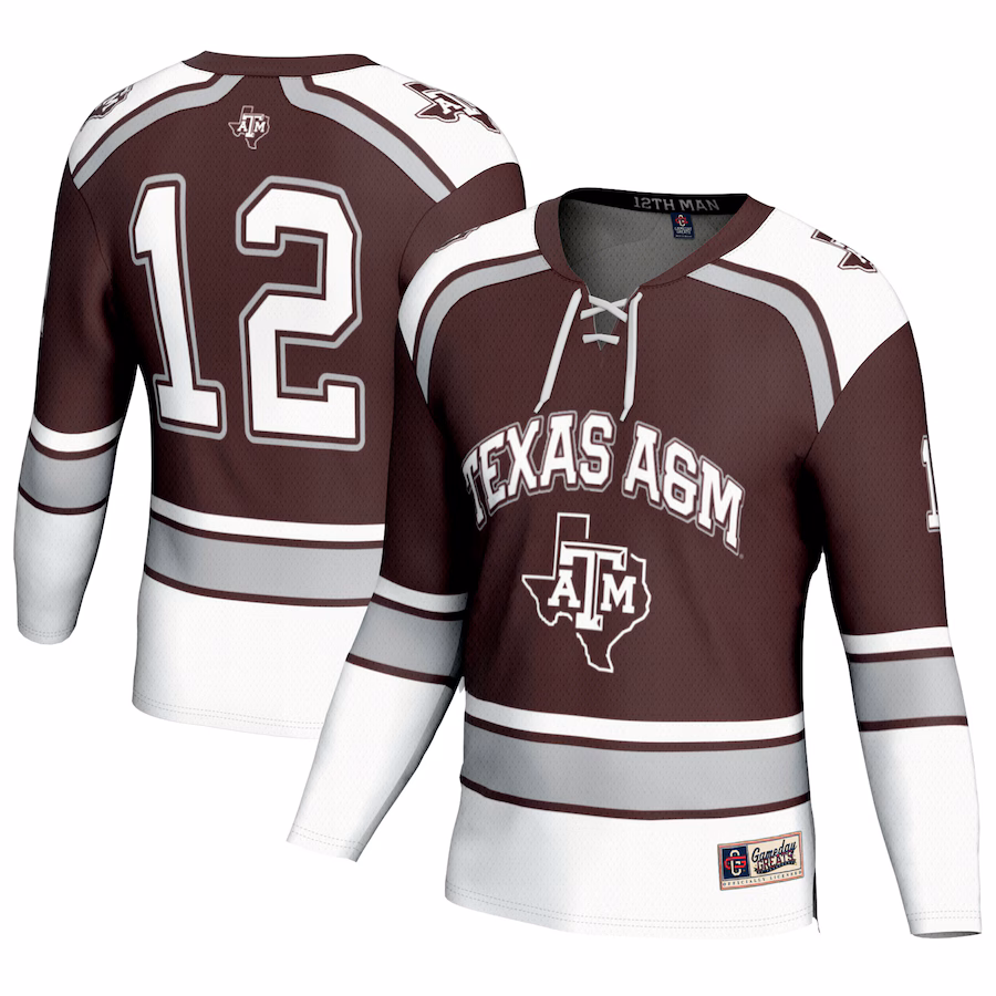 #12 Texas A&M Aggies GameDay Greats Youth Hockey Fashion Jersey - Maroon - Jersey