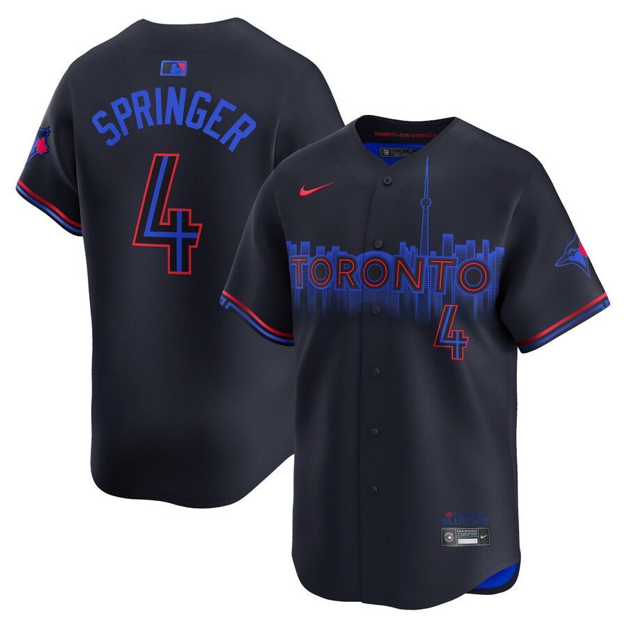 Men's Toronto Blue Jays George Springer Nike Black 2024 City Connect Limited Player Jersey - Jersey
