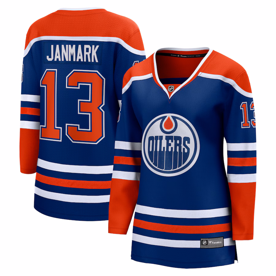 Women's Edmonton Oilers Mattias Janmark Fanatics Royal Home Breakaway Player Jersey - Jersey
