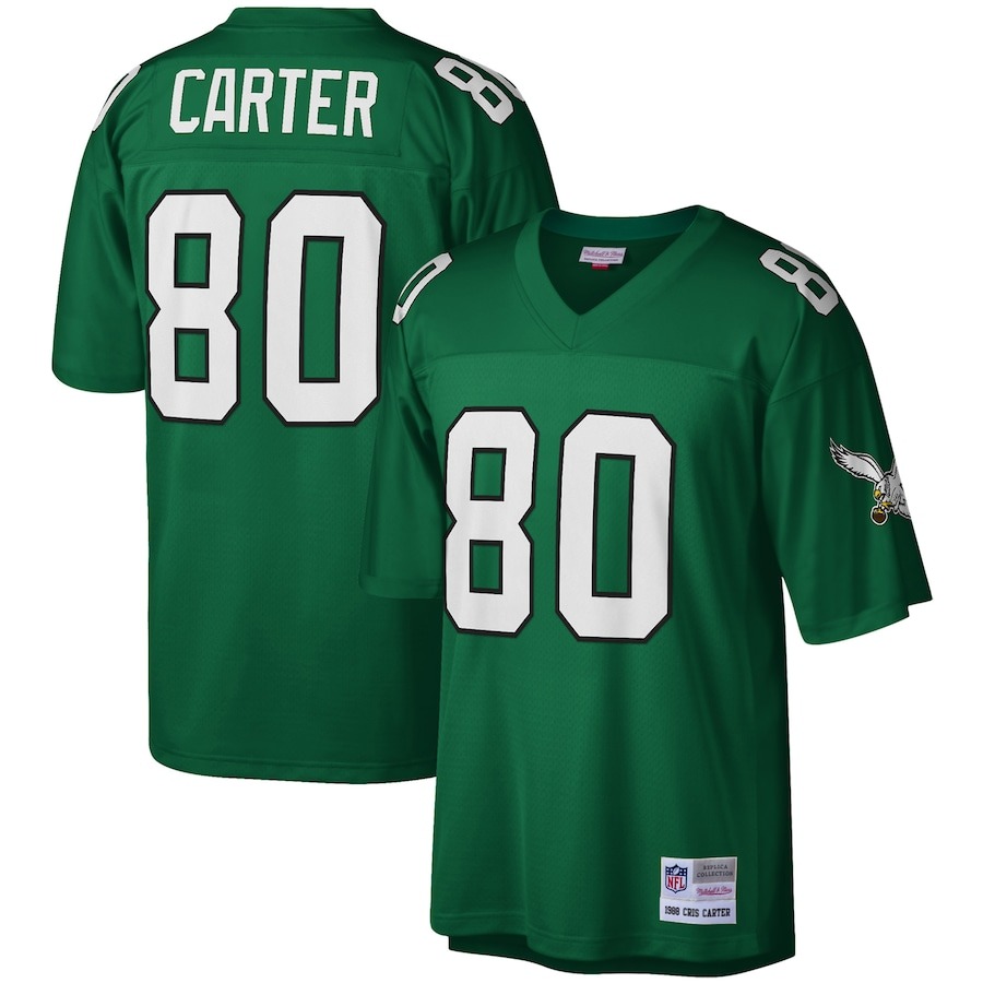 Men's Philadelphia Eagles Cris Carter Mitchell & Ness Kelly Green Legacy Replica Jersey - Jersey