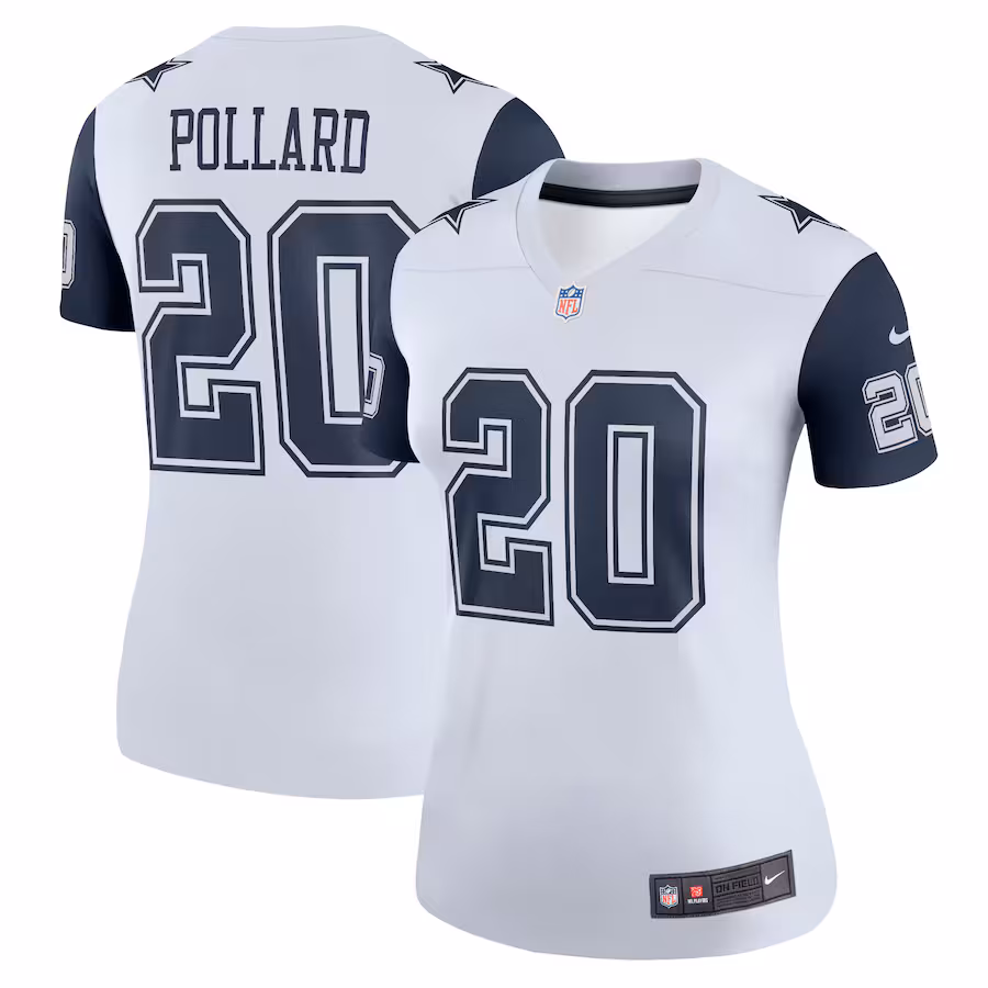 Women's Dallas Cowboys Tony Pollard Nike White Legend Player Performance Top - Jersey