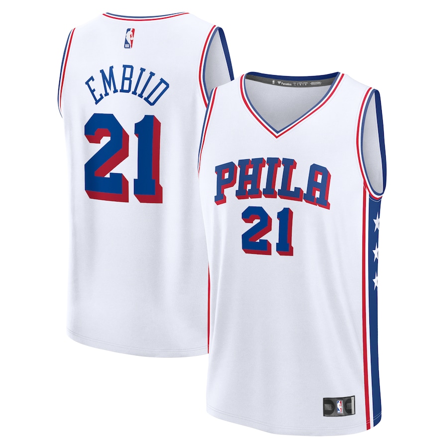 Men's Philadelphia 76ers Joel Embiid Fanatics White Fast Break Replica Player Jersey - Association Edition - Jersey
