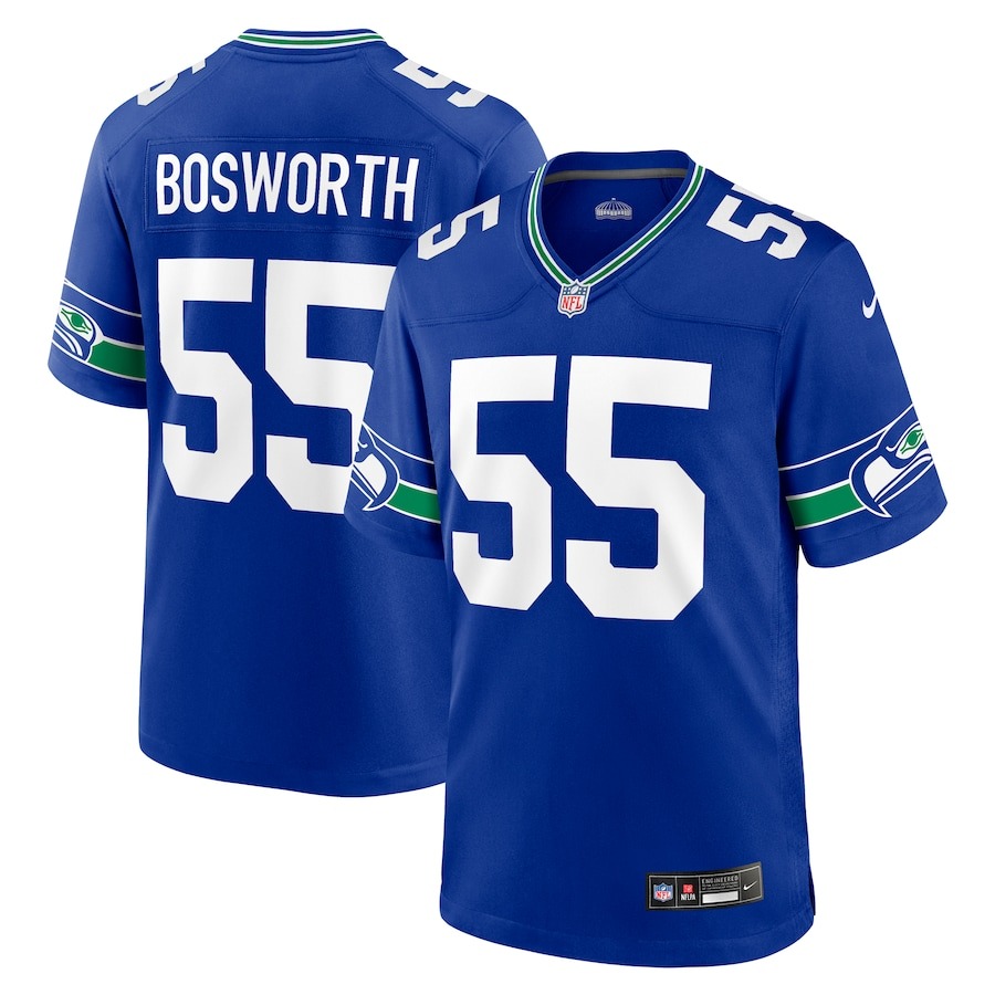 Men's Seattle Seahawks Brian Bosworth Nike Royal Throwback Retired Player Game Jersey - Jersey