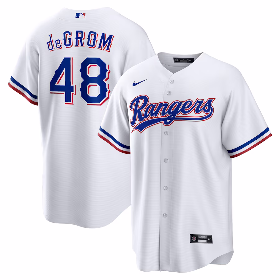 Men's Texas Rangers Jacob deGrom Nike White Home Replica Player Jersey - Jersey