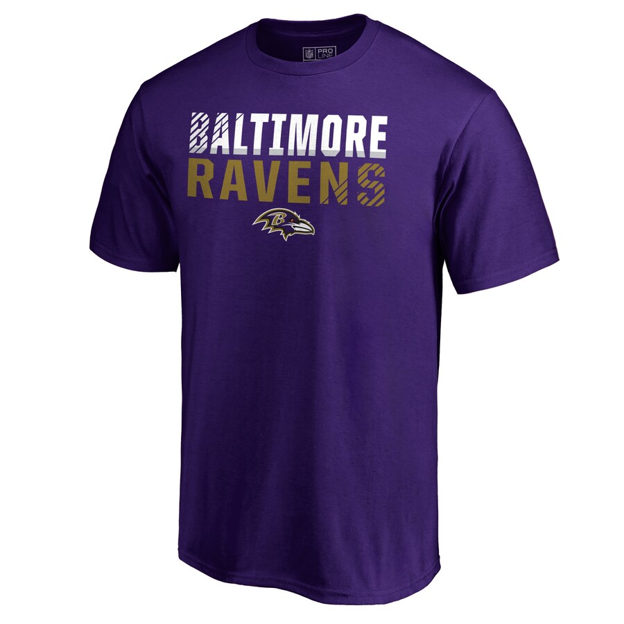 Men's Baltimore Ravens Purple Iconic Collection Fade Out T-Shirt - Jersey