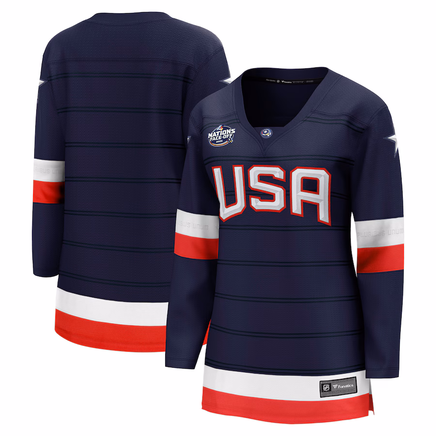 Women's USA Fanatics Navy 2025 4 Nations Face-Off Breakaway Jersey - Jersey