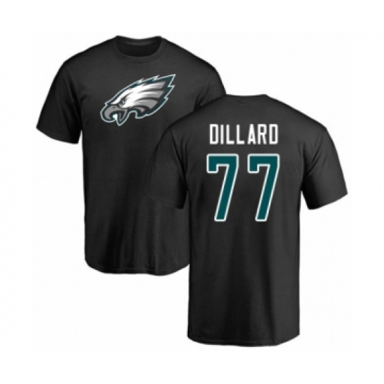 Philadelphia Eagles #77 Andre Dillard Black Name & Number Logo T-Shirt - Jersey