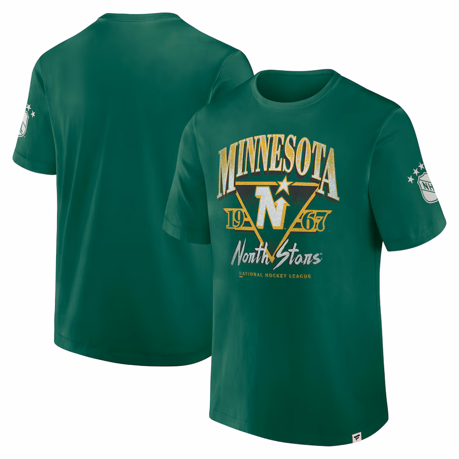Men's Minnesota North Stars Fanatics Kelly Green Decades Collection Made To Last T-Shirt - Jersey