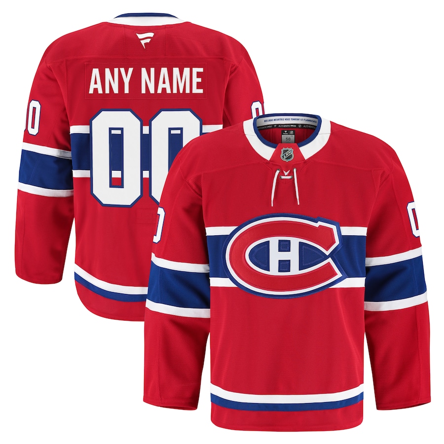 Men's Montreal Canadiens Fanatics Red Home Authentic Pro Custom Jersey - Jersey