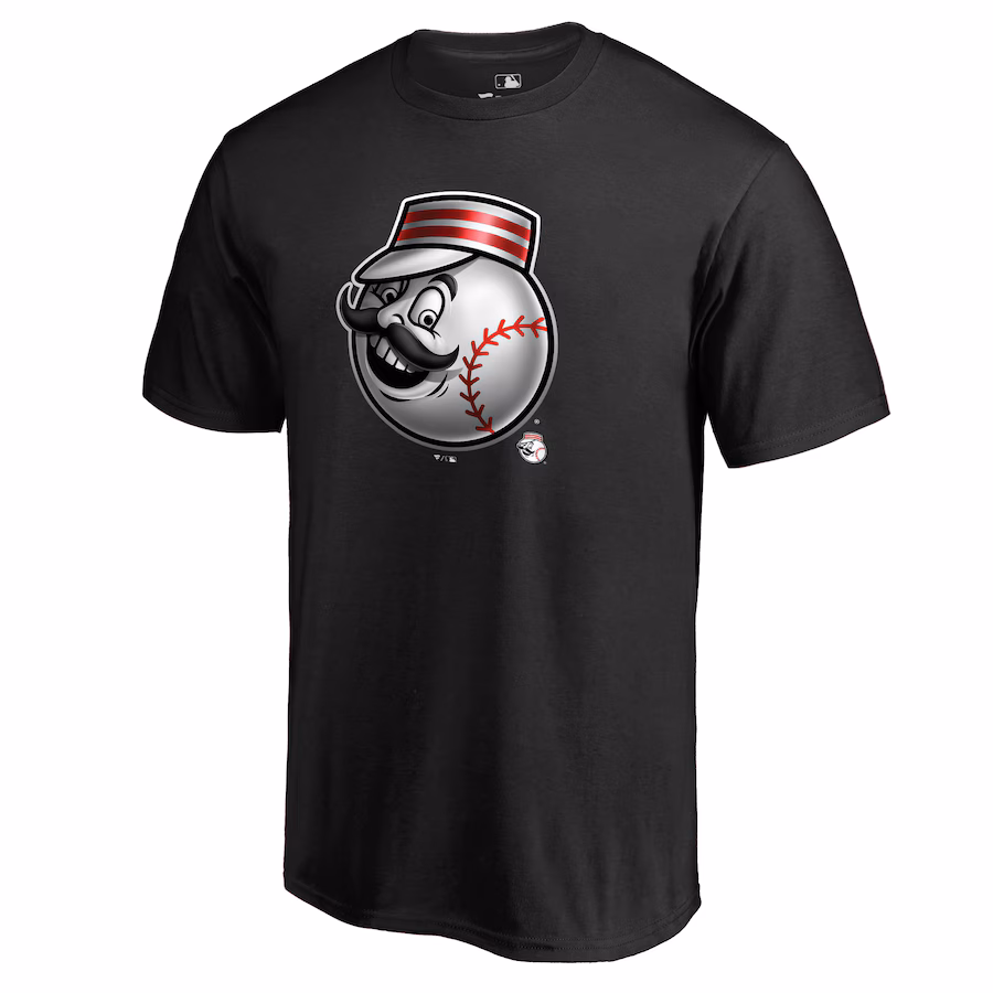 Men's Cincinnati Reds Black Midnight Mascot T-Shirt - Jersey