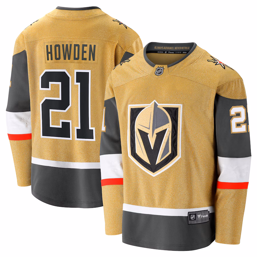 Men's Vegas Golden Knights Brett Howden Fanatics Gold Home Premier Breakaway Player Jersey - Jersey