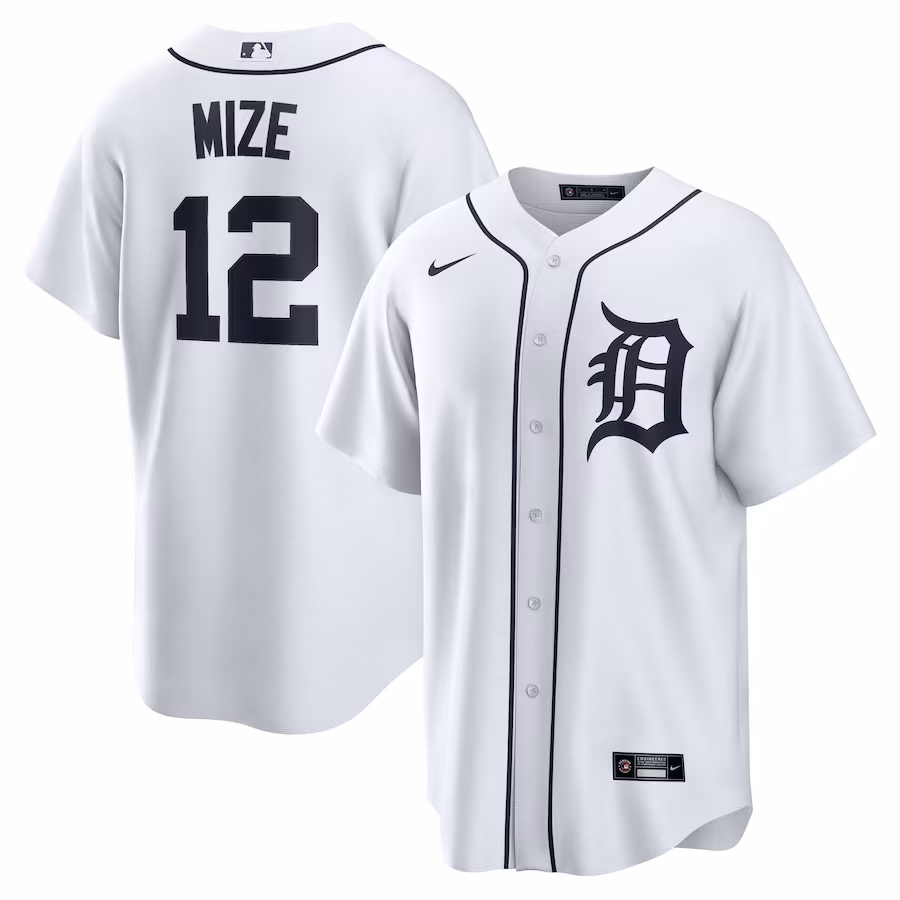 Men's Detroit Tigers Casey Mize Nike White Home Replica Jersey - Jersey