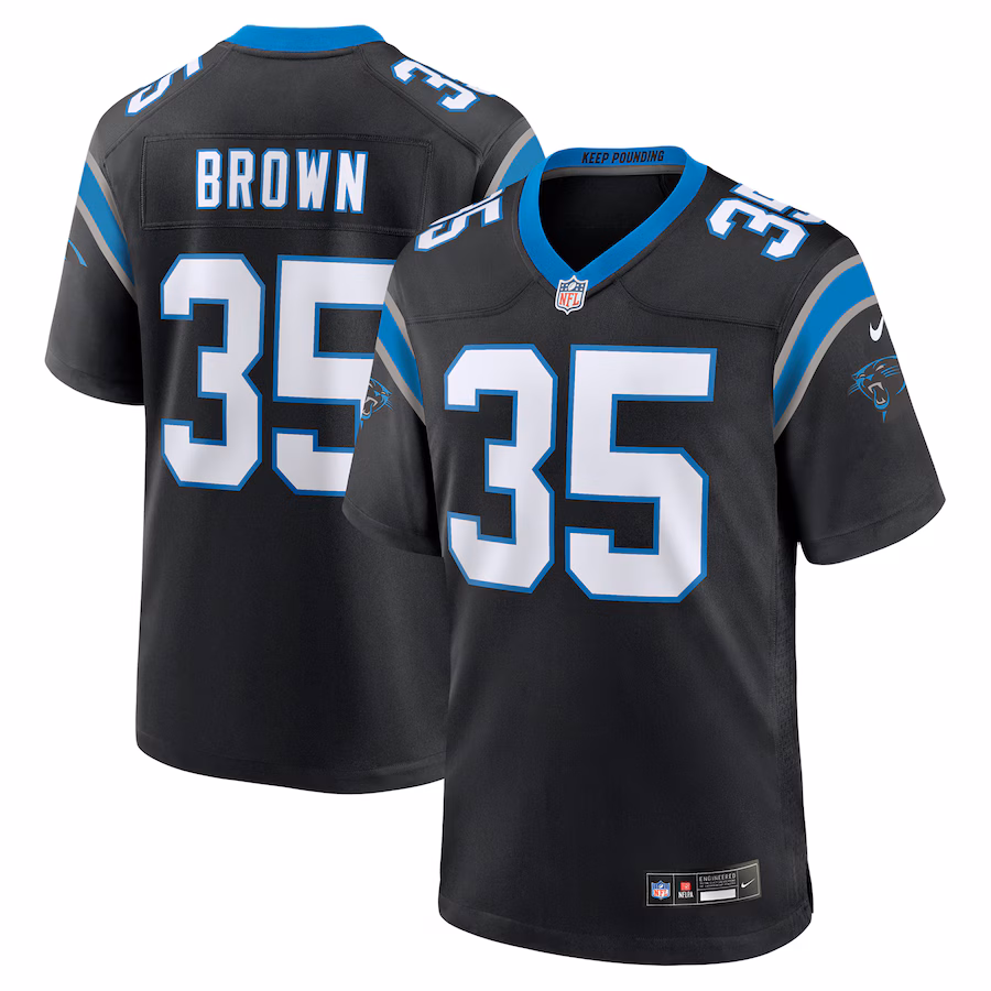 Men's Carolina Panthers Anthony Brown Nike Black Game Jersey - Jersey