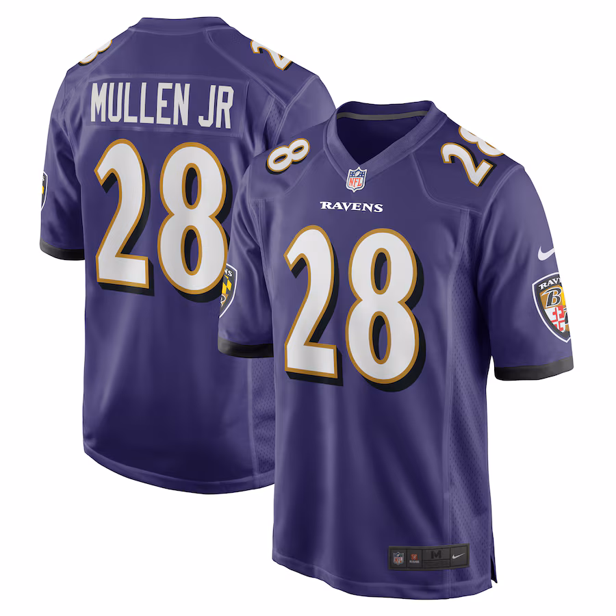 Men's Baltimore Ravens Trayvon Mullen Jr. Nike  Purple Team Game Jersey - Jersey