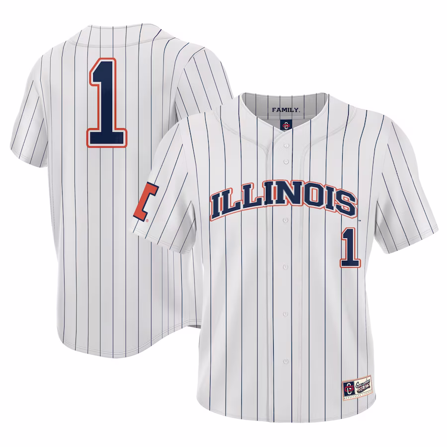 #1 Illinois Fighting Illini GameDay Greats Youth Lightweight Baseball Jersey - White - Jersey