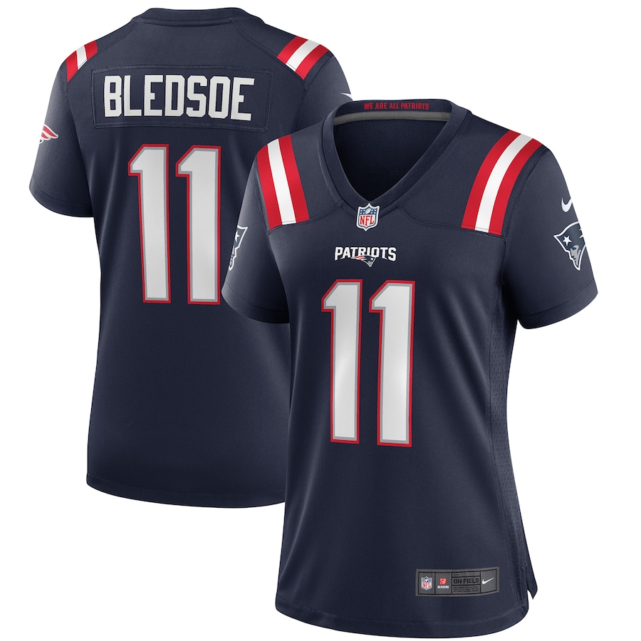 Women's New England Patriots Drew Bledsoe Nike Navy Game Retired Player Jersey - Jersey