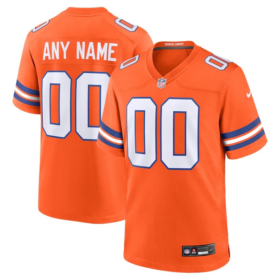 Men's Denver Broncos Nike Orange Mile High Collection 1977 Throwback Custom Game Jersey - Jersey