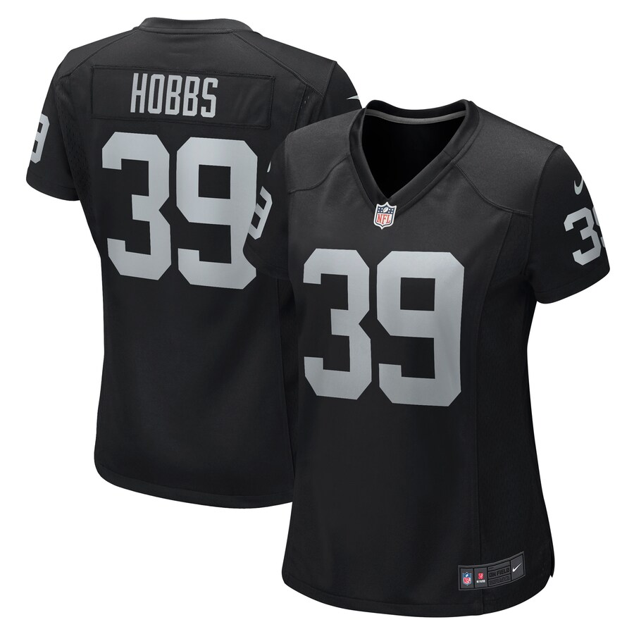 Women's Las Vegas Raiders Nate Hobbs Nike Black Game Jersey - Jersey