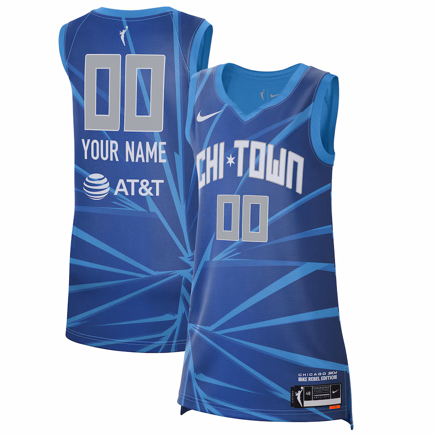 Unisex Chicago Sky Nike Sky Blue 2021 Rebel Edition Victory Custom Jersey - Jersey