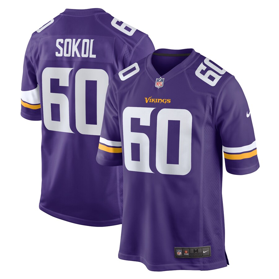 Men's Minnesota Vikings Josh Sokol Nike Purple Home Game Player Jersey - Jersey