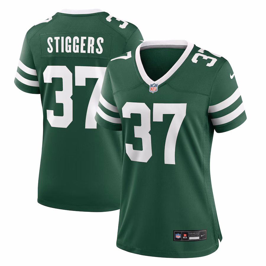 Women's New York Jets Qwan'tez Stiggers Nike Legacy Green Team Game Jersey - Jersey
