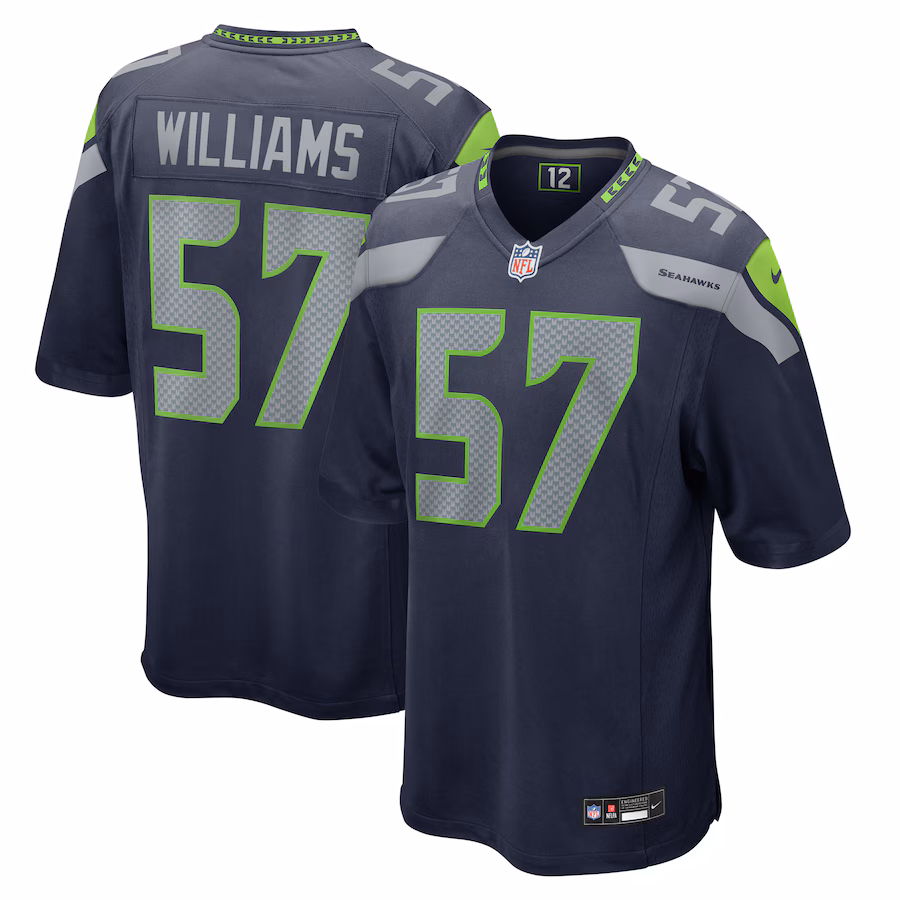 Men's Seattle Seahawks Connor Williams Nike College Navy Game Jersey - Jersey