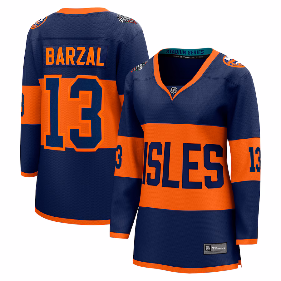 Women's New York Islanders Mathew Barzal Fanatics Navy 2024 NHL Stadium Series Breakaway Player Jersey - Jersey