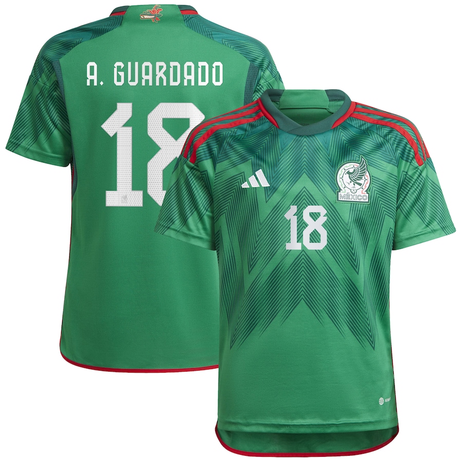 Youth Mexico National Team Andres Guardado adidas Green 2022/23 Home Replica Player Jersey - Jersey