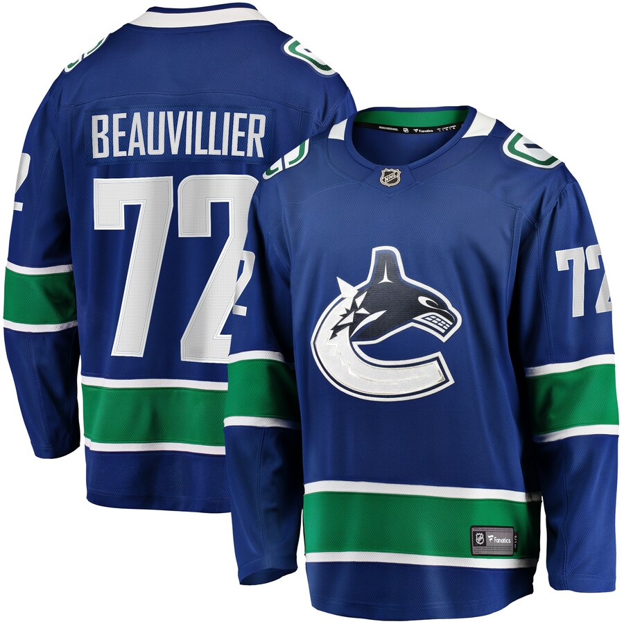 Men's Vancouver Canucks Anthony Beauvillier Fanatics Branded Blue Home Breakaway Jersey - Jersey
