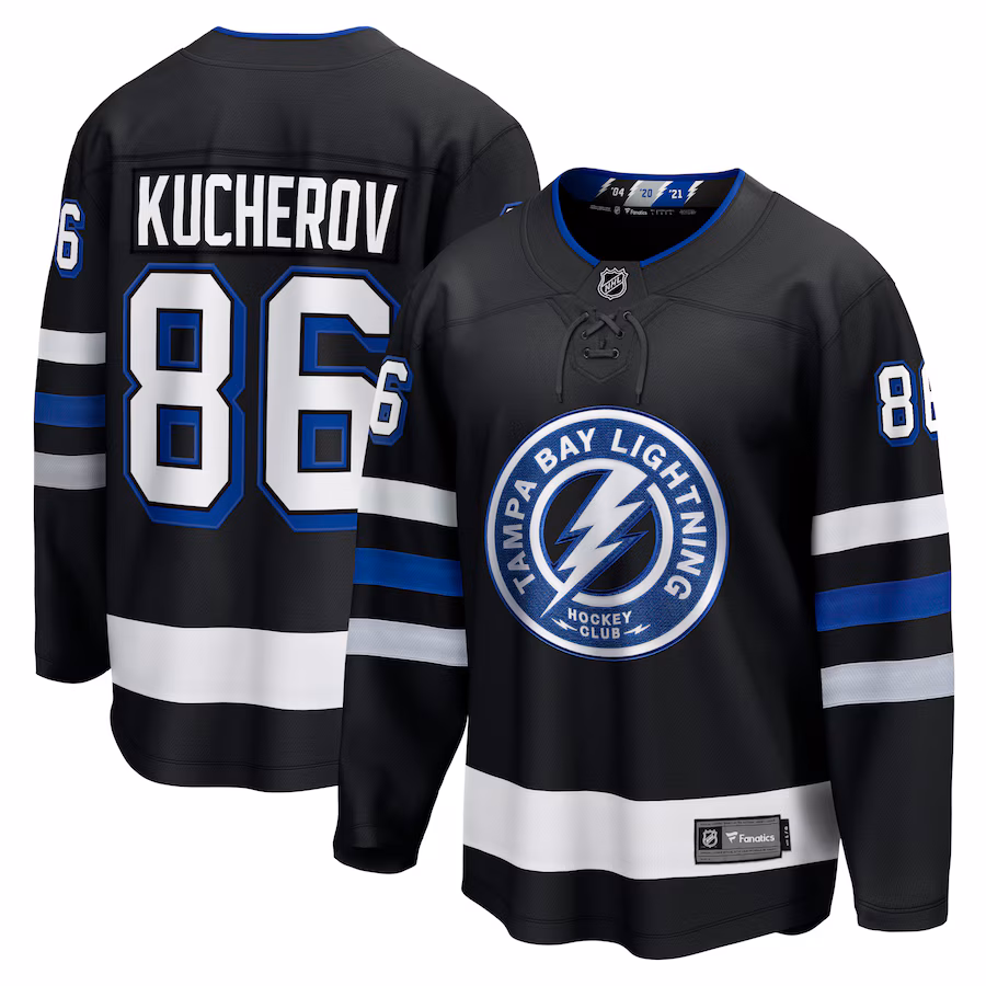 Men's Tampa Bay Lightning Nikita Kucherov Fanatics Black Alternate Premier Breakaway Player Jersey - Jersey