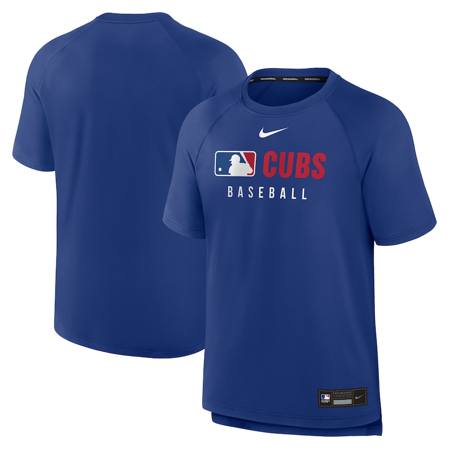 Men's Chicago Cubs Nike Royal Authentic Collection Pregame Raglan Performance T-Shirt - Jersey