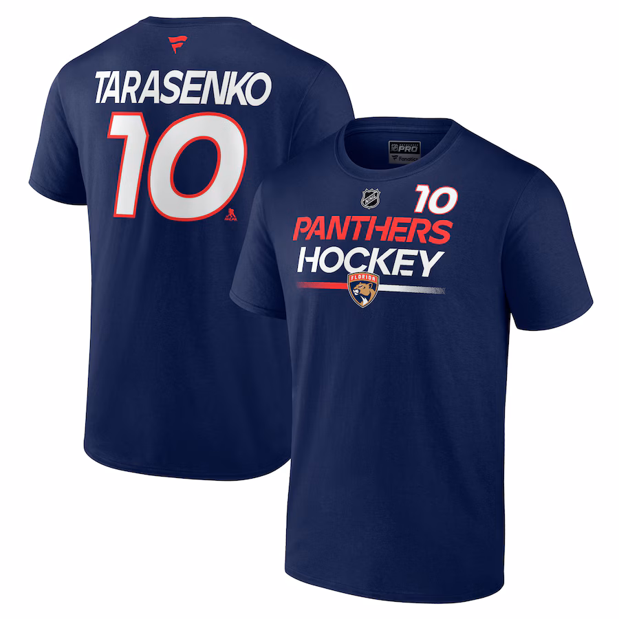 Men's Florida Panthers Vladimir Tarasenko Fanatics Navy Authentic Pro Prime Name & Number T-Shirt - Jersey