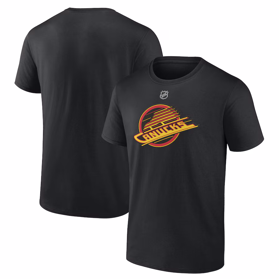 Men's Vancouver Canucks Black Alternate Logo T-Shirt - Jersey