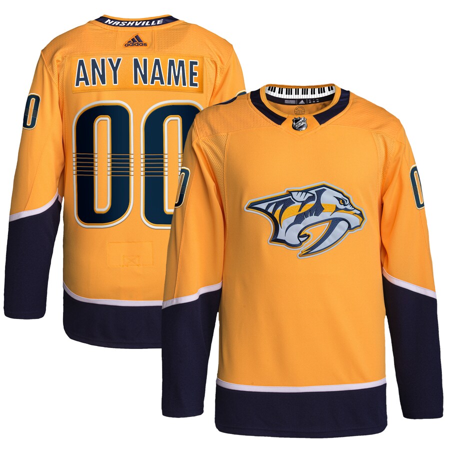 Men's Nashville Predators adidas Gold Home Primegreen Authentic Pro Custom Jersey - Jersey
