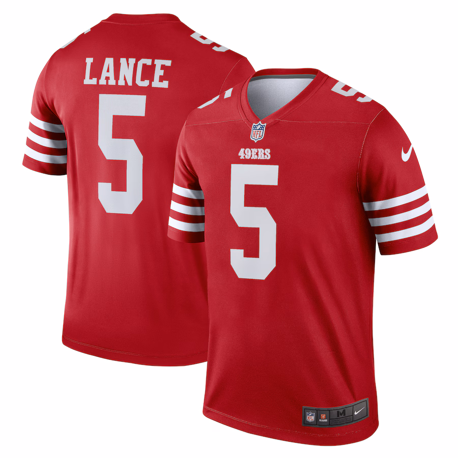 Men's San Francisco 49ers Trey Lance Nike Scarlet Legend Jersey - Jersey