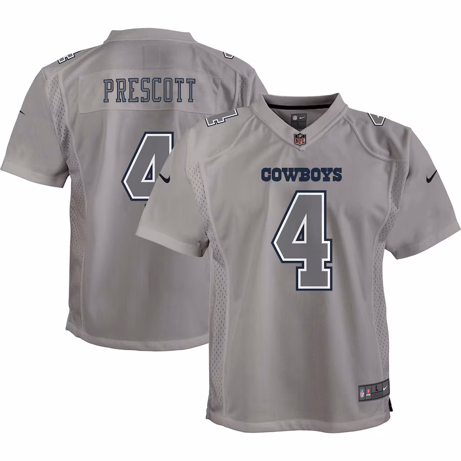 Youth Dallas Cowboys Dak Prescott Nike Gray Atmosphere Game Jersey - Jersey