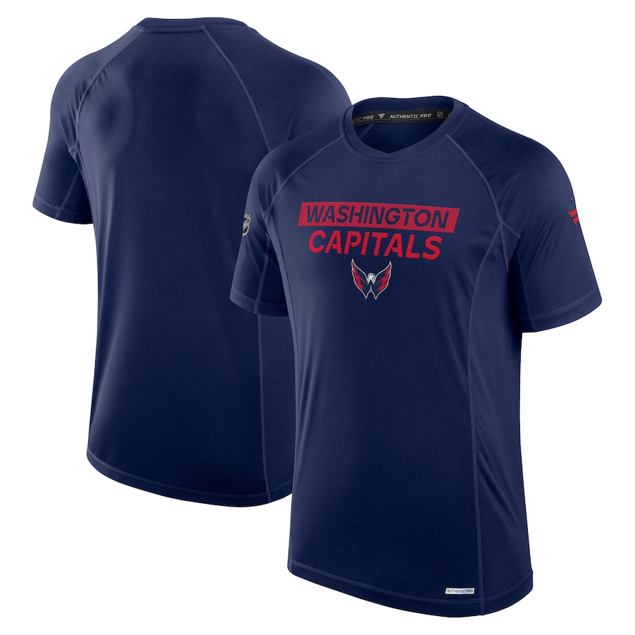 Men's Washington Capitals Fanatics Navy Authentic Pro Rink Tech T-Shirt - Jersey