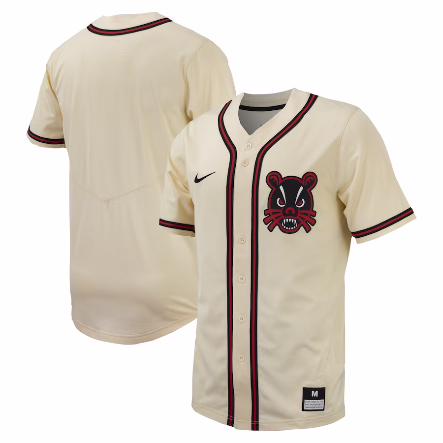 Cincinnati Bearcats Nike Replica Full-Button Baseball Jersey - Natural - Jersey