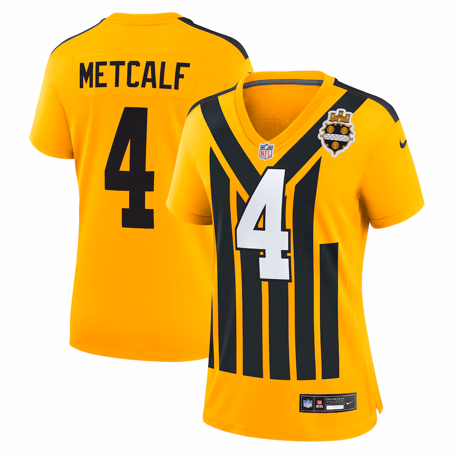 Women's Pittsburgh Steelers DK Metcalf Nike Gold Alternate 1933 Throwback Game Jersey - Jersey