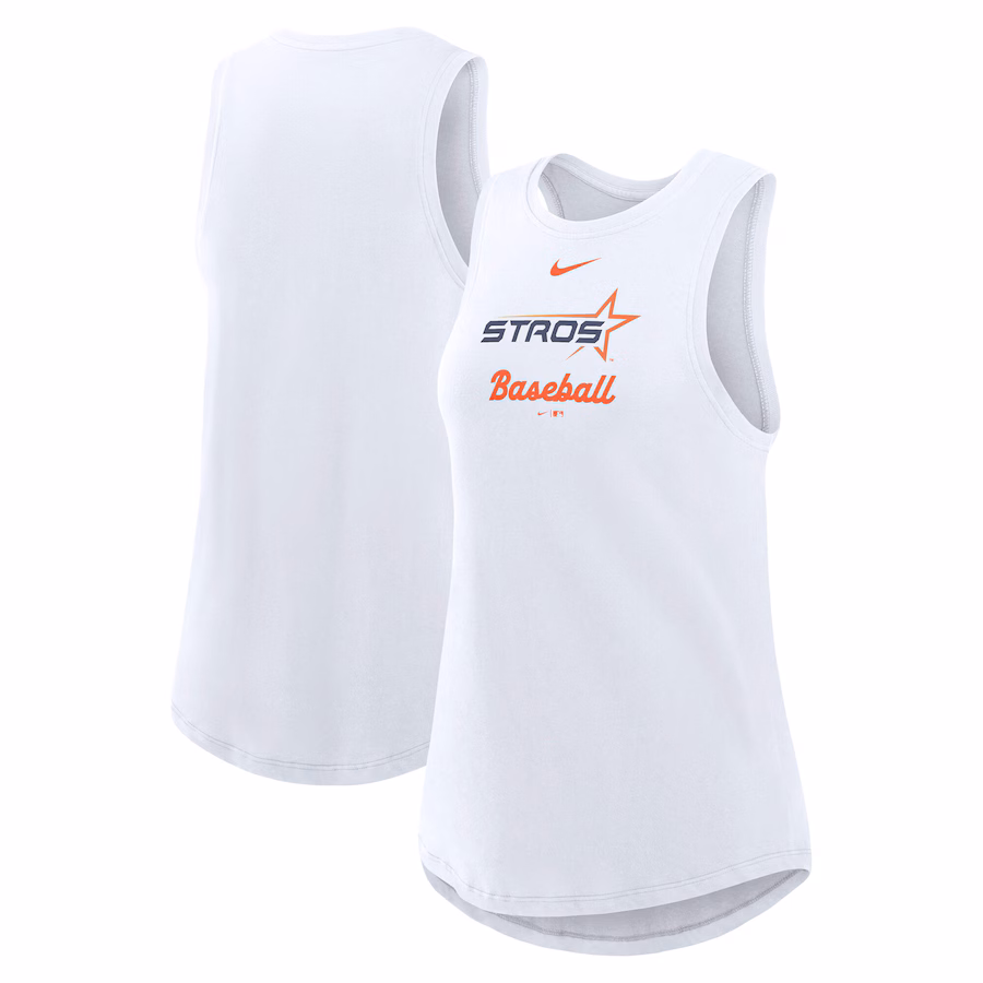 Women's Houston Astros Nike White 2025 City Connect Tri-Code High Neck Performance Tank Top - Jersey
