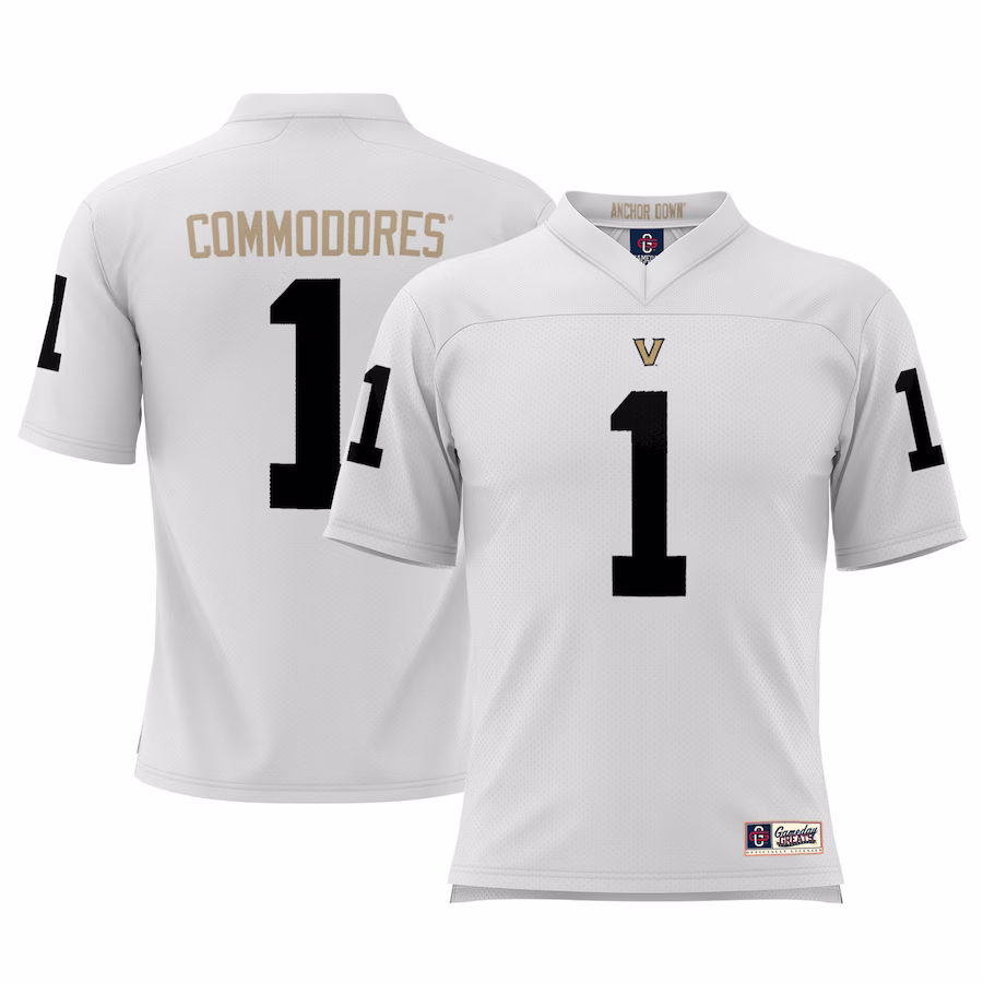 #1 Vanderbilt Commodores GameDay Greats Football Jersey - White - Jersey
